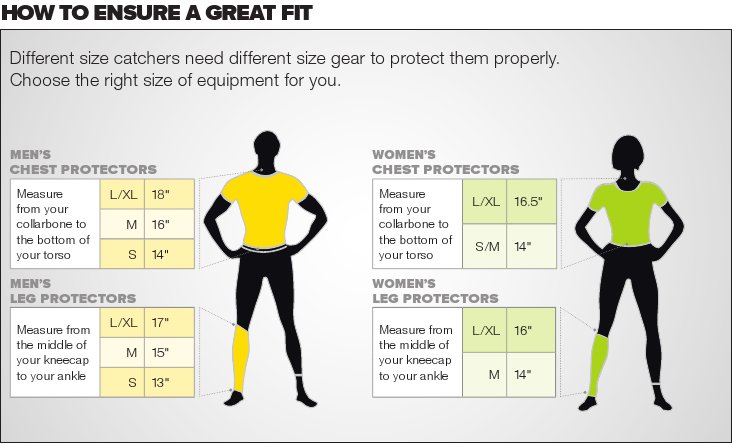 Catcher Gear Size Chart